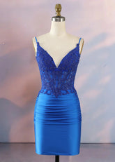 Diamanda | Slay Night in a Showstopping Emerald Green Homecoming Dress - Royal Blue - PromDressClub